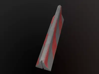 Concrete road barrier 3D low poly Low-poly 3D model