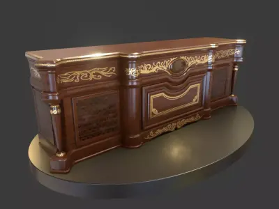 Vintage Big Commode Low-poly 3D model