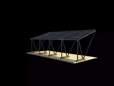 Carport Car Metall 02 3D model