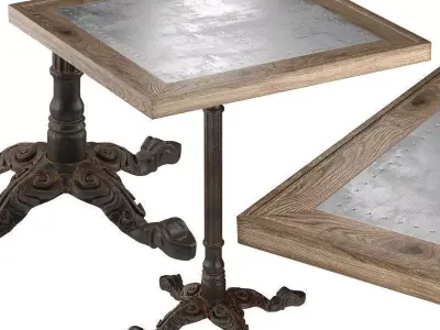 Restaurant Table Square Metal Sheet 3D model