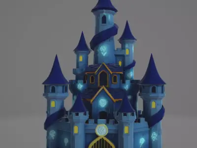 Mystical castle 4 Low-poly 3D model
