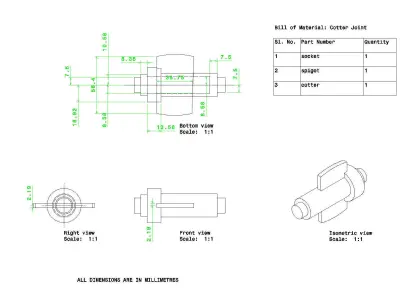 Cotter Joint Free 3D model by abhijeet1