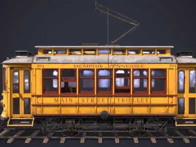 Old Tram Memphis Low-poly 3D model
