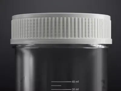 Plastic Sample Jar with Screw Cap 40 ml Low-poly 3D model