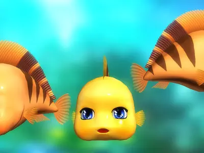 3DRT - Cute fish  Low-poly 3D model