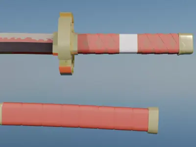 One Piece Katana Sandai Kitetsu Low-poly 3D model