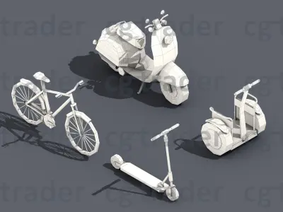 Low Poly Transport Person Isometric Low-poly 3D model