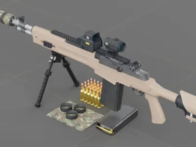 Springfield Armory - M1A - Socom 16 Low-poly 3D model