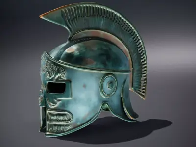Ancient Bronze Helmet model pack Low-poly 3D model