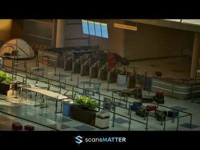 Abandoned Airport Interior - Real-Time 3D model