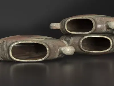 Antique Clay Vase - Ancient Ceramic Amphora Low-poly 3D model