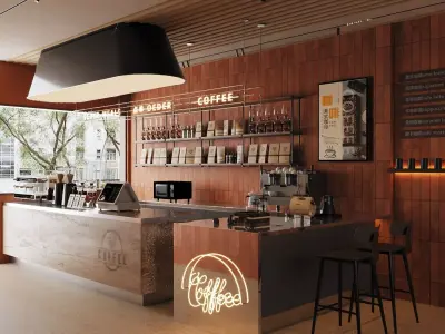 coffee shop coffee bar 3D model purchase