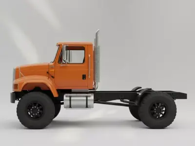 International Work star 7600 Day Cab  Low-Poly Truck 3D Model Low-poly 3D model