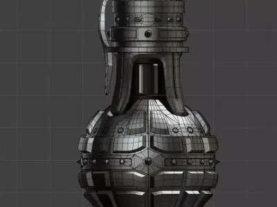 Combat grenade Low-poly 3D model