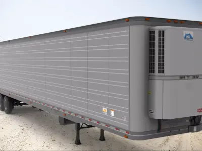 Low Poly Trailer 15K Faces Low-poly 3D model