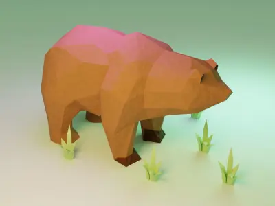 Low Poly Bear Free low-poly 3D model