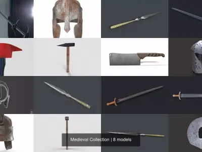 Medieval Collection spartan helmet 3D Model Pack