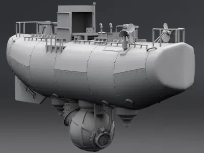 Bathyscaphe Trieste scale model  3D print model