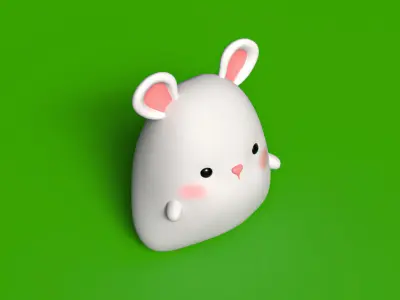Cute little fat mouse character 3D model