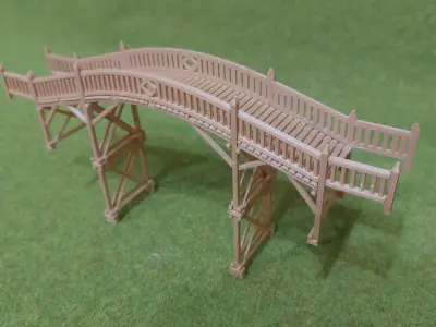 Wooden arched footbridge 1-87 FDM 3D print model