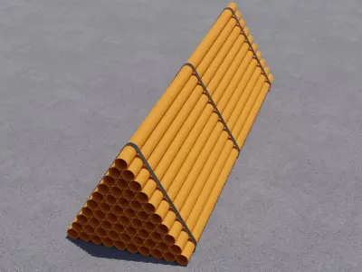  Industrial pipes Low-poly 3D model
