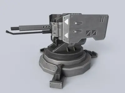 Prototype turret Low-poly 3D model by Anima-Z