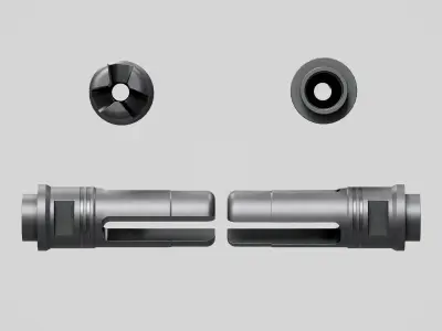 SOCOM 3 Prong Flash Hider Low-poly 3D model purchase