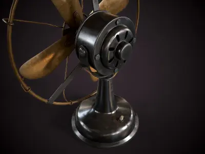 Vintage electric fan Low-poly 3D model