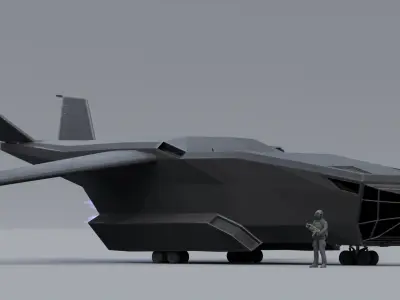 Sci fi  Aircraft Low-poly 3D model