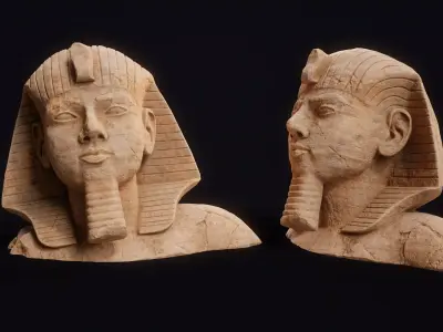 Pharaoh Head Low-poly 3D model