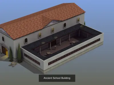Ancient Building Set 03 3D Model Collection