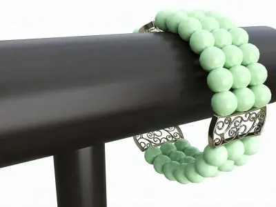 Store vintage wooden jewelry bracelet display stand 3D model