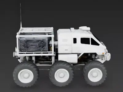 Realistic Interstellar Rover 3D Model Low-poly 3D model