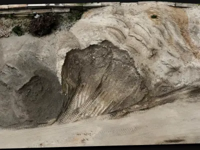 construction-site terrain sand piles pt2 photogrammetry Low-poly 3D model