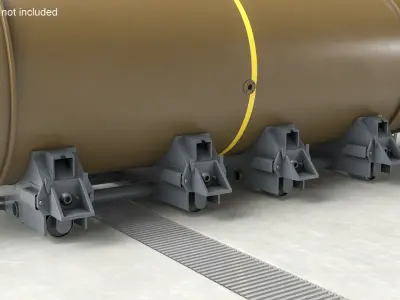 MK-17 Thermonuclear Bomb in Shipping Trolley 3D model