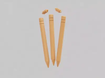 Cricket Stumps Low-poly 3D model