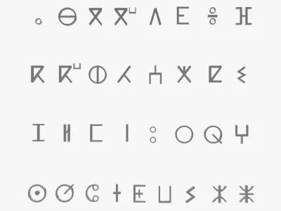Metal Tifinagh Alphabet 3D model