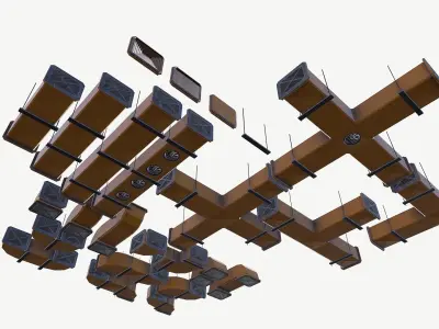 Modular ventilation Low-poly 3D model get