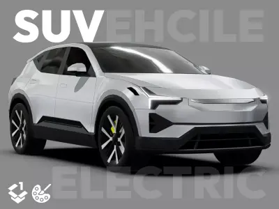 SUV electric car - low poly Low-poly 3D model
