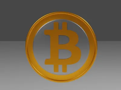 Bitcoin coin Low-poly 3D model