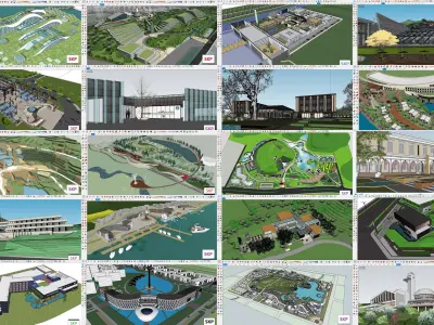 Collection 18 Sketchup Recreational Tourism models 3D Model Pack purchase