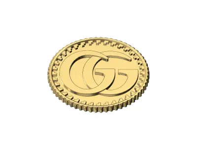 GG fashion brand coin 3D print model