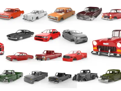 Rc body shell of 22 deffrent cars and trucks 3D print model