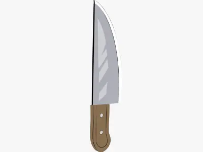 Cartoon kitchen knife Low-poly 3D model