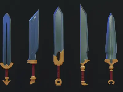 Low Poly Swords Pack Free low-poly 3D model