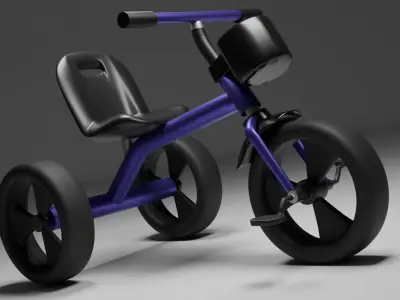 Tricycle Free low-poly 3D model