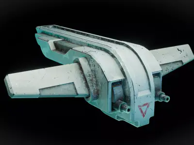 Gameready stylized spaceship Free low-poly 3D model