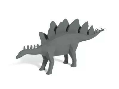 Low Poly Cartoon Stegosaurus Dinosaur Low-poly 3D model