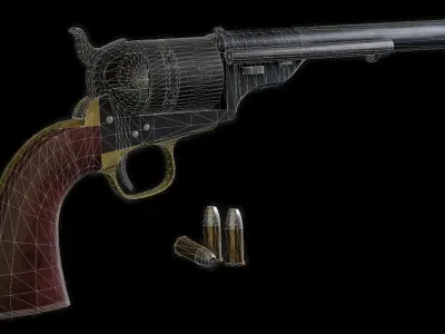 Colt open top revolver Free low-poly 3D model