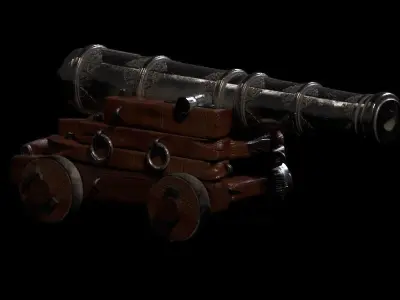 Canon cannon Low-poly 3D model